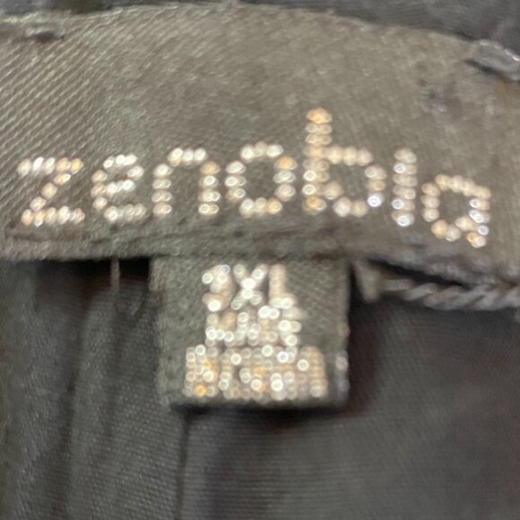 Zenobia Womens NWT Black Button Down Sleeveless Lined Jumpsuit with Belt Size 3X - Picture 4 of 12